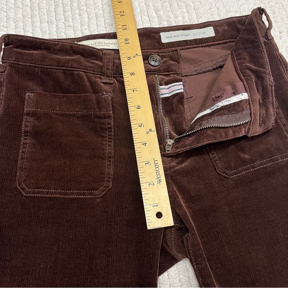 Anthropologie Brown High-Rise Skinny Corduroy Pants - Picture 7 of 16